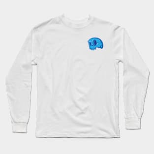 Head Skull Blue Long Sleeve T-Shirt